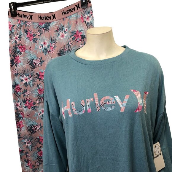 HURLEY TROPICAL OASIS SOFT & COZY PAJAMA SET SM NWT - Picture 3 of 13